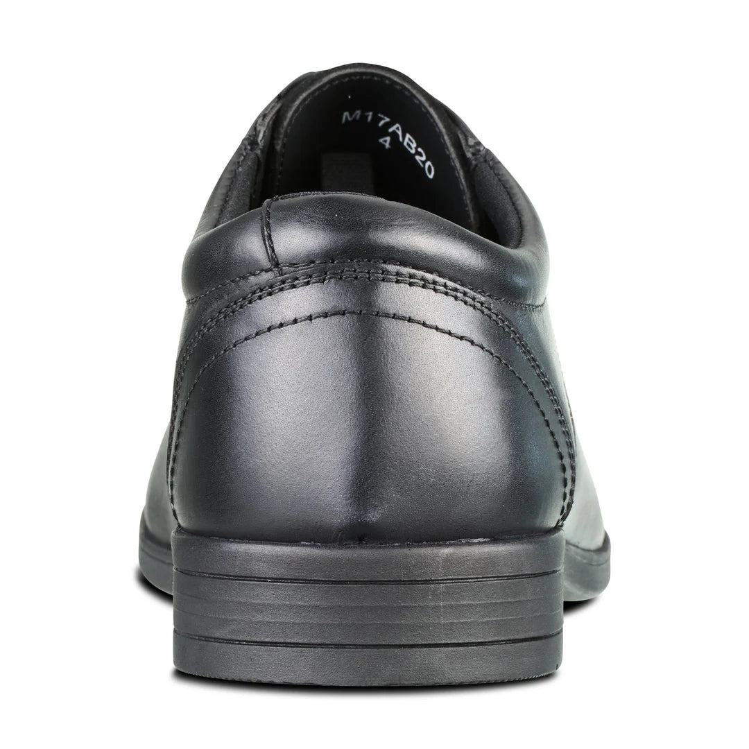 Thomas Black Leather Lace Up School Shoes
