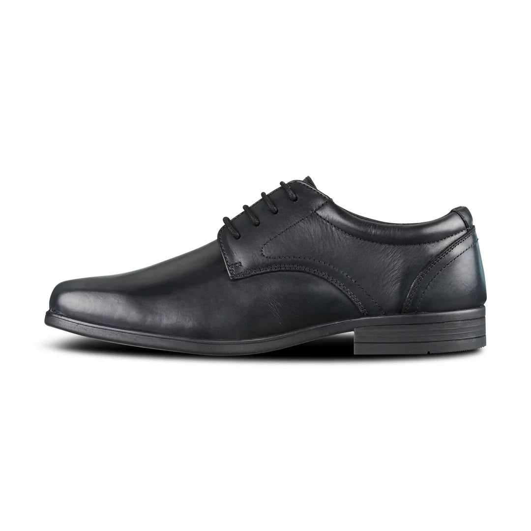 Thomas Black Leather Lace Up School Shoes