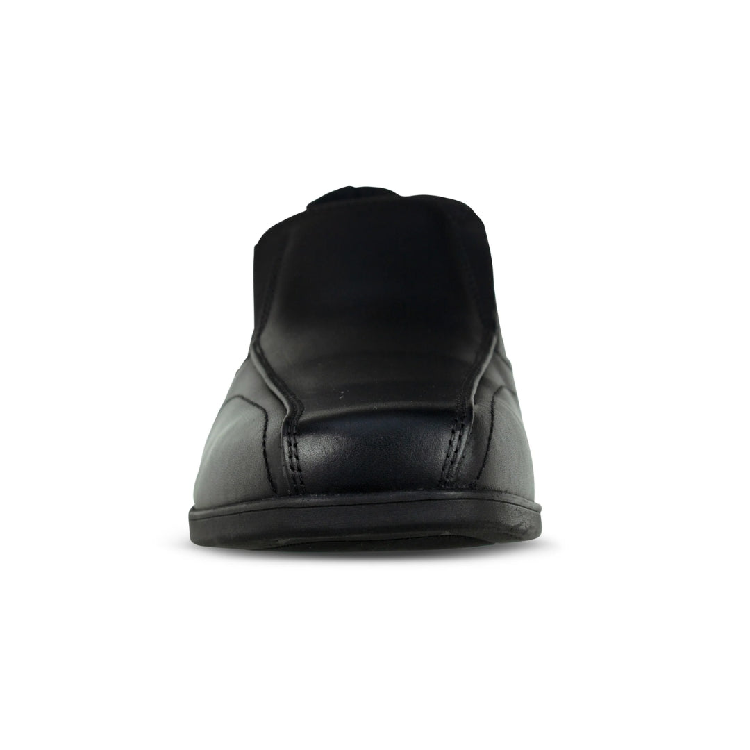 Harvey Black Leather Sleek Slip On Shoe