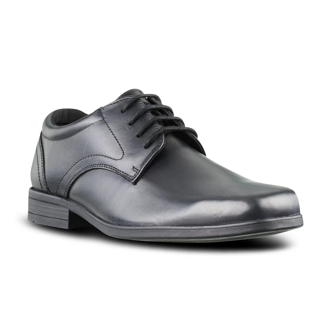 Thomas Black Leather Lace Up School Shoes