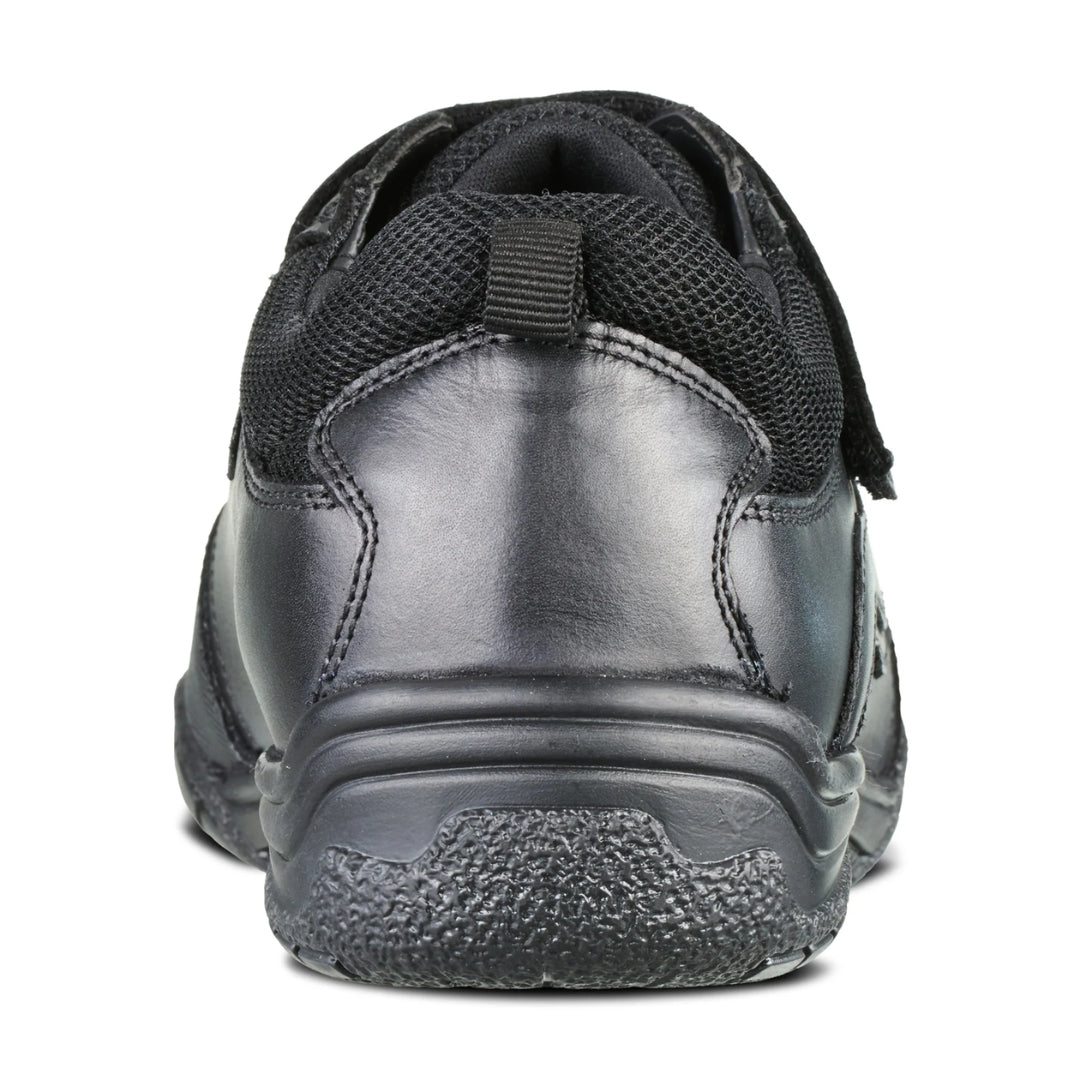 Maxx Black Leather School Shoes
