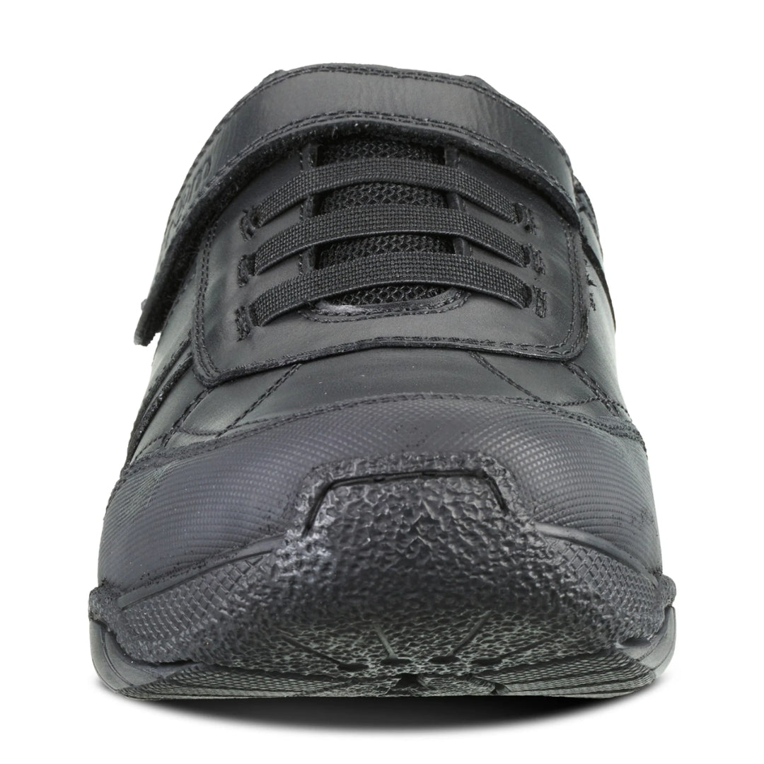 Maxx Black Leather School Shoes