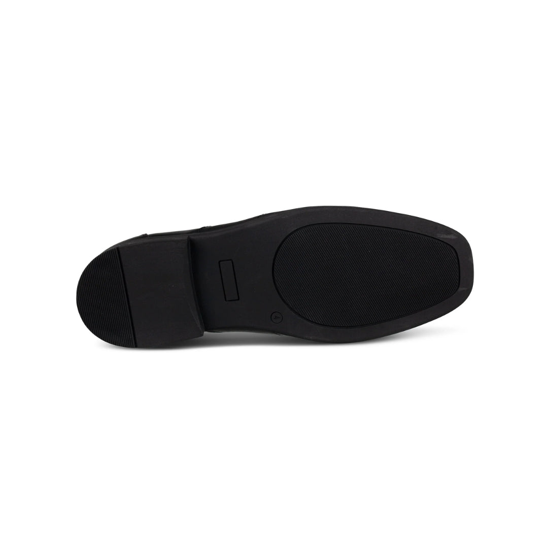 Harvey Black Leather Sleek Slip On Shoe