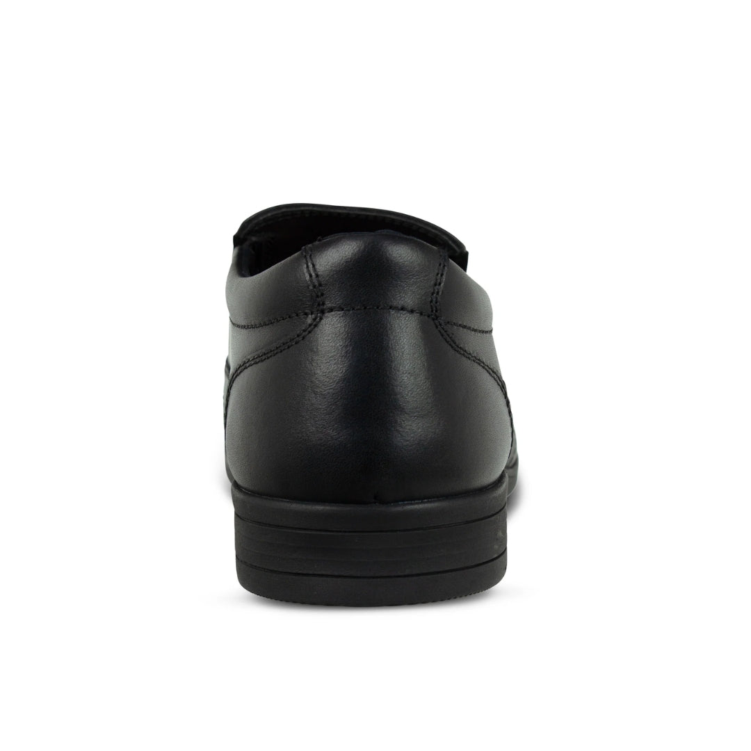Harvey Black Leather Sleek Slip On Shoe