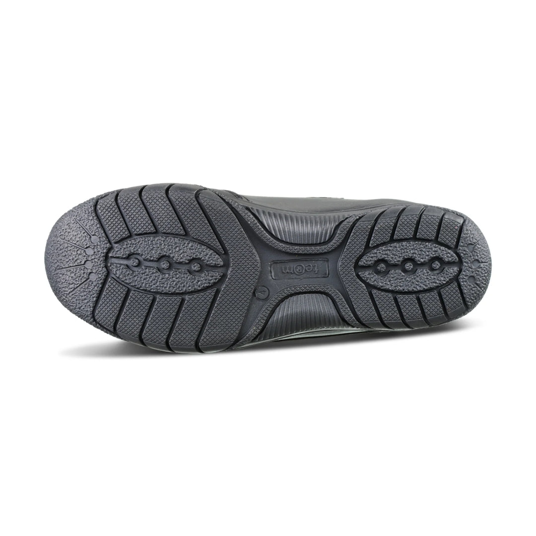 Maxx Black Leather School Shoes