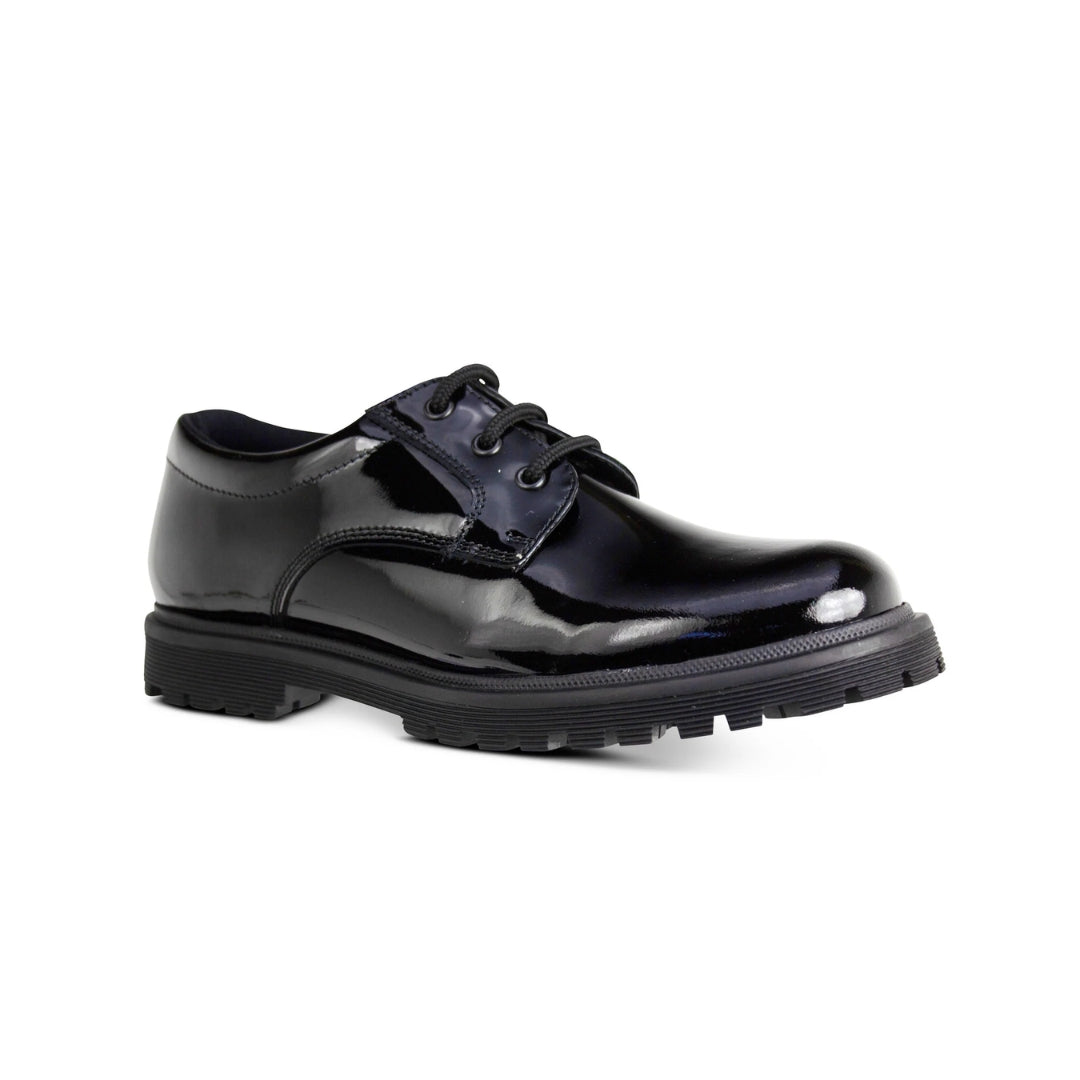Bailey Black Patent Lace Up School Shoes