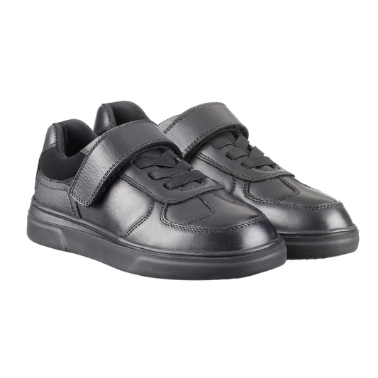 Hugo Black Leather Athletic Tape Lace Up School Shoes