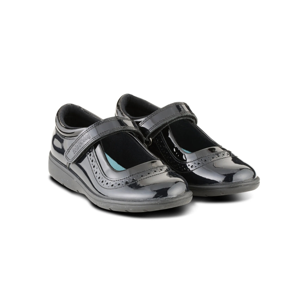 Star Black Fitted Soft Touch Tape School Shoes
