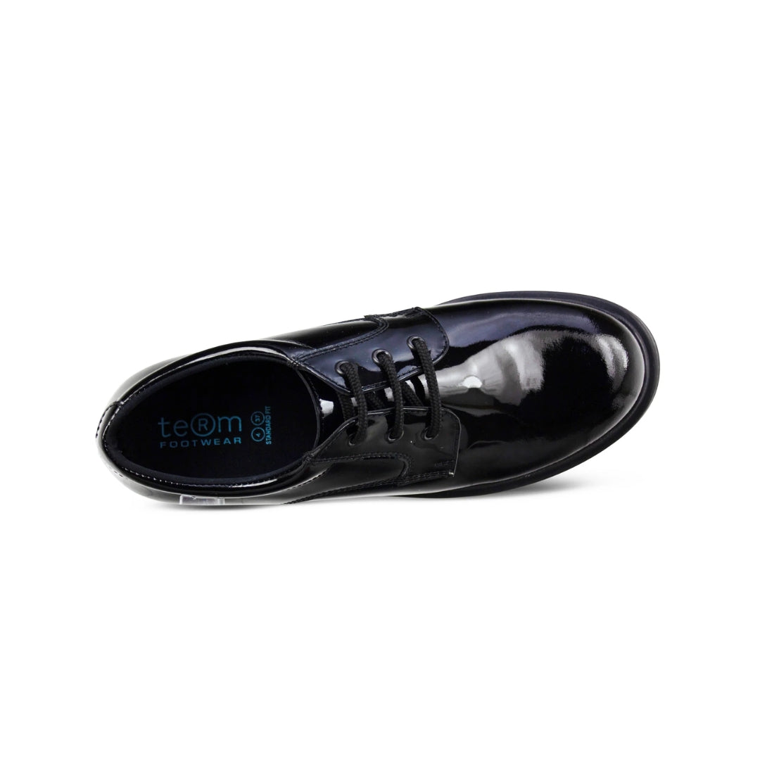 Bailey Black Patent Lace Up School Shoes