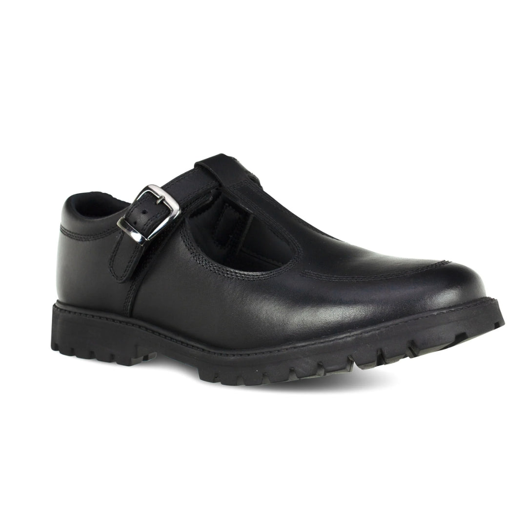 Emily Black Buckle T-Bar School Shoes