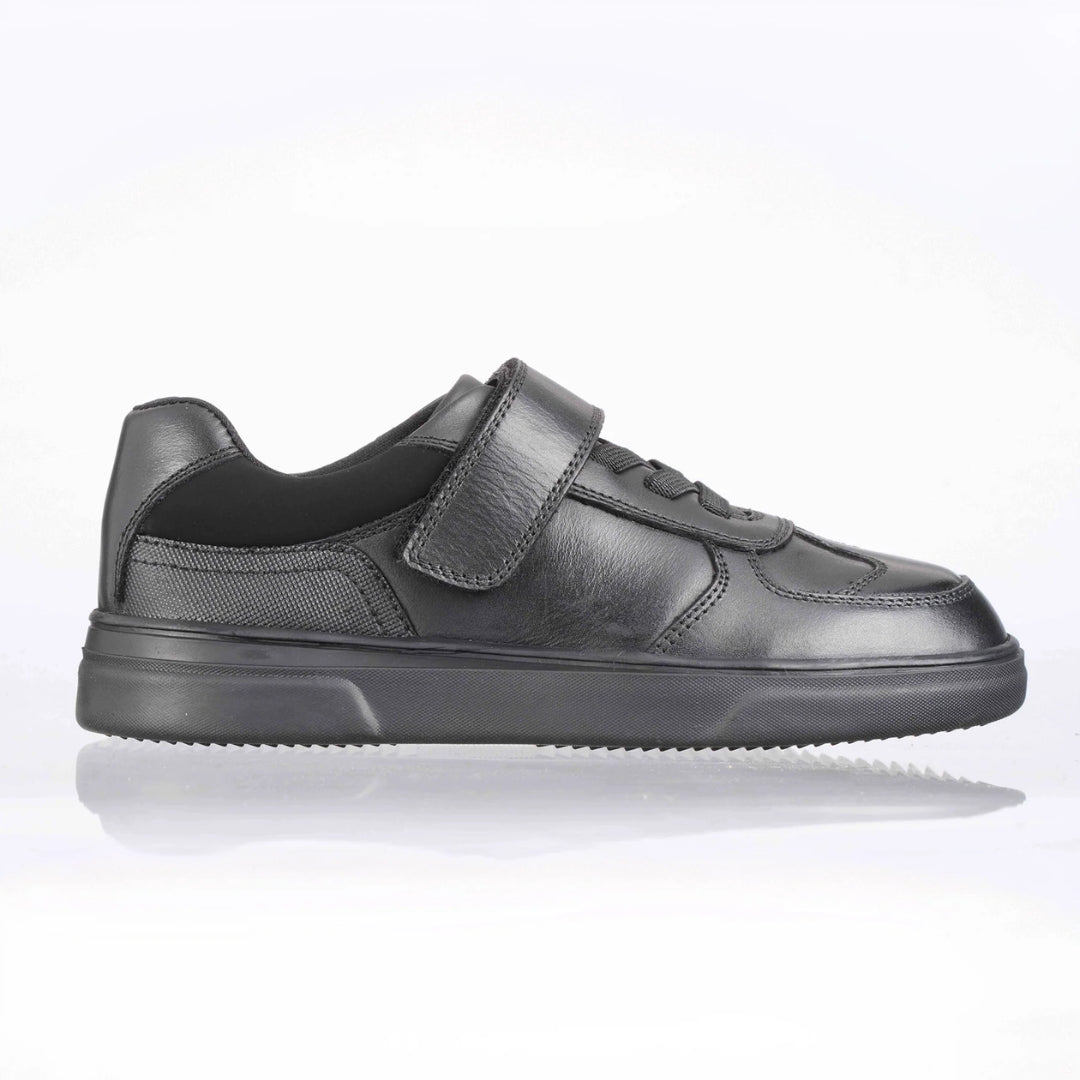 Hugo Black Leather Athletic Tape Lace Up School Shoes