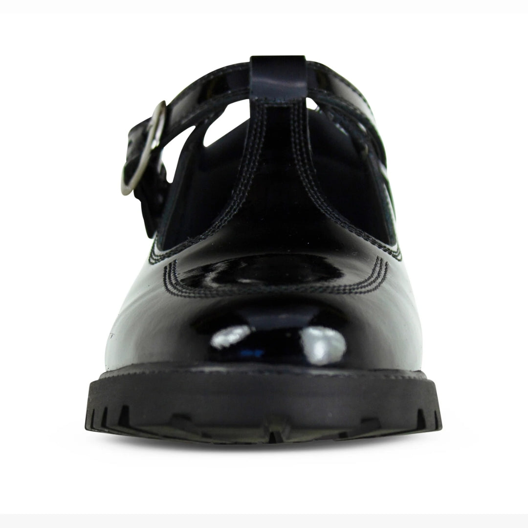 Emily Black Buckle T-Bar School Shoes