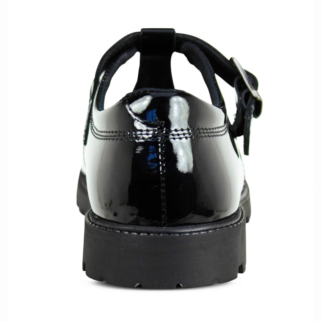 Emily Black Buckle T-Bar School Shoes