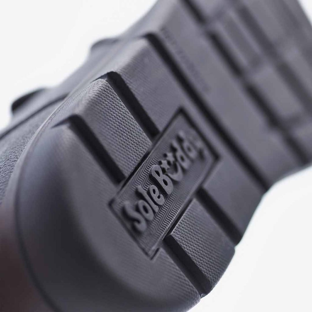 Orbit Black Leather Fitted Soft Touch Tape Up School Shoes