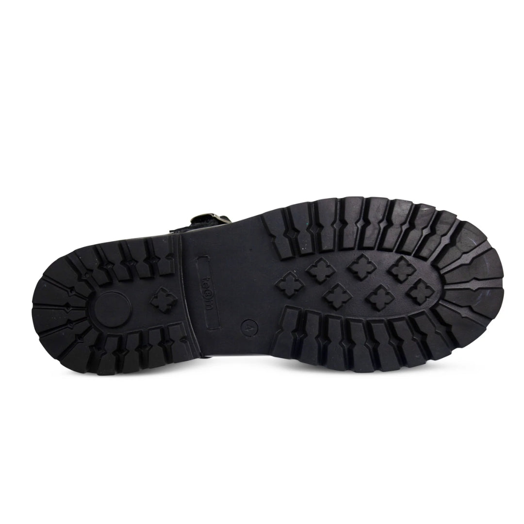 Emily Black Buckle T-Bar School Shoes