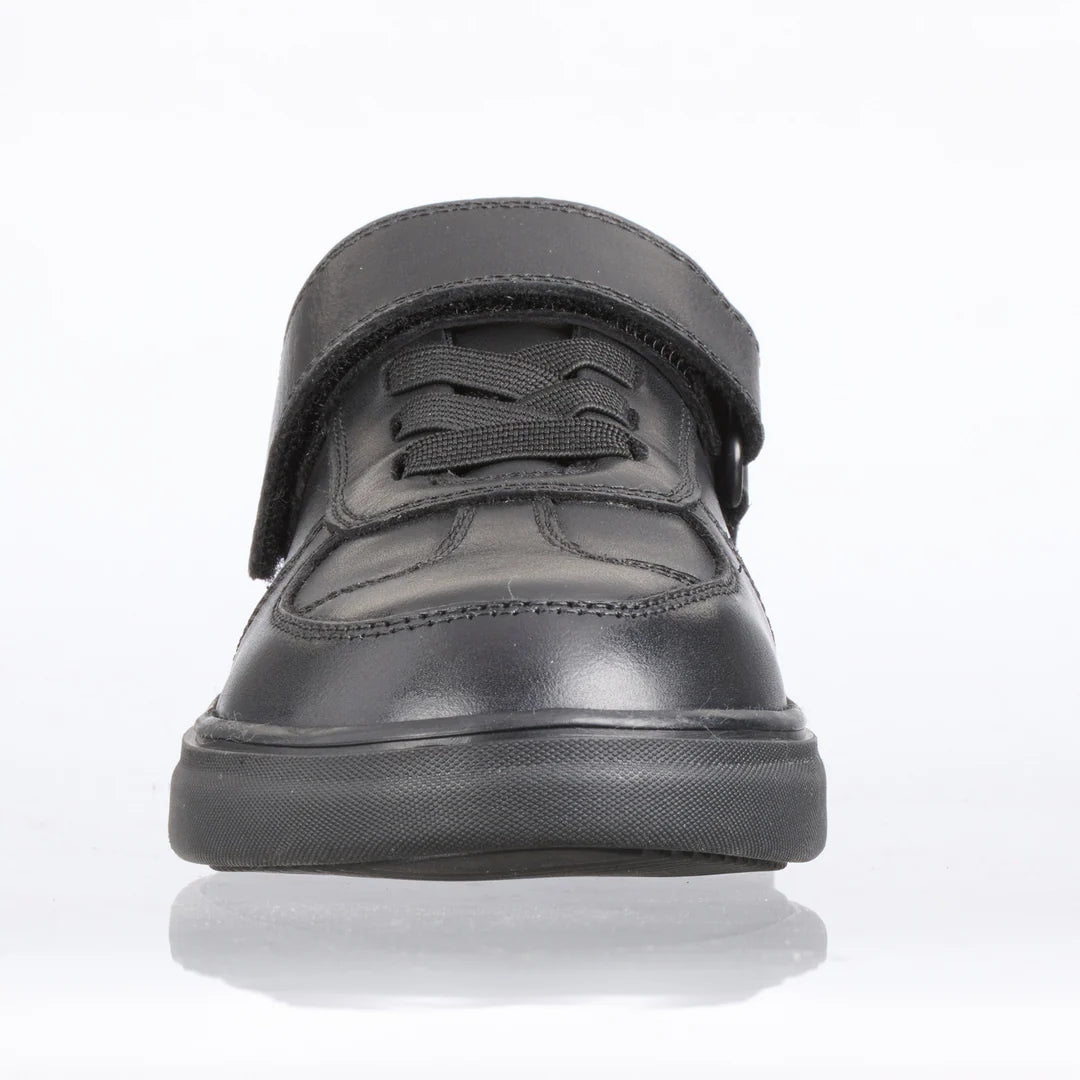 Hugo Black Leather Athletic Tape Lace Up School Shoes