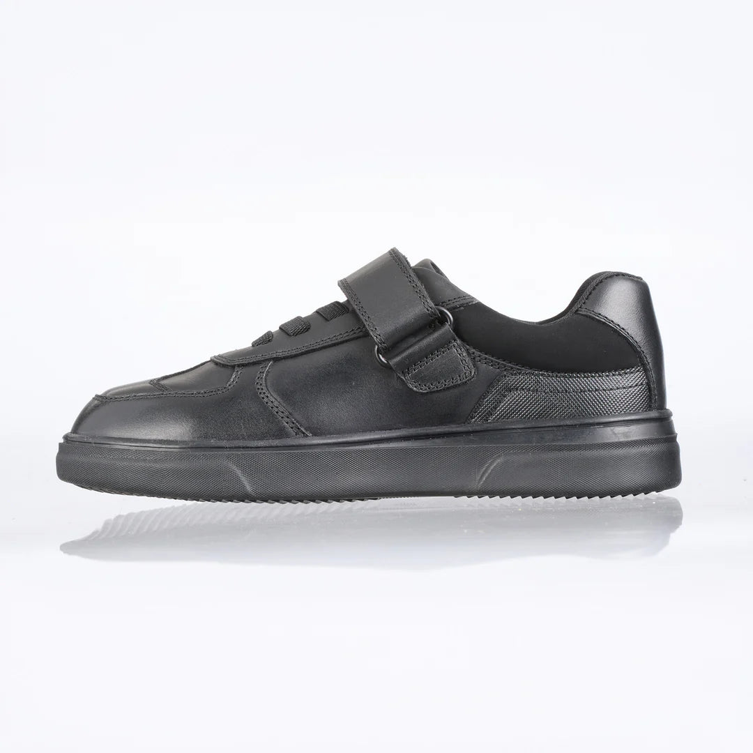 Hugo Black Leather Athletic Tape Lace Up School Shoes