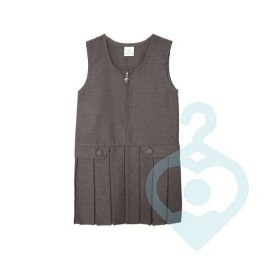 Grey Drop Waist Pinafore