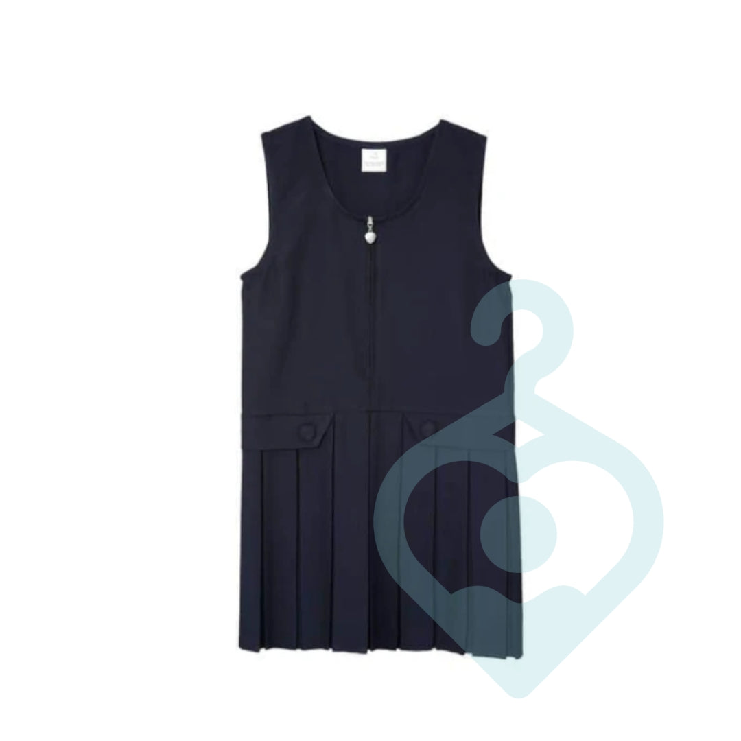 Navy Drop Waist Pinafore