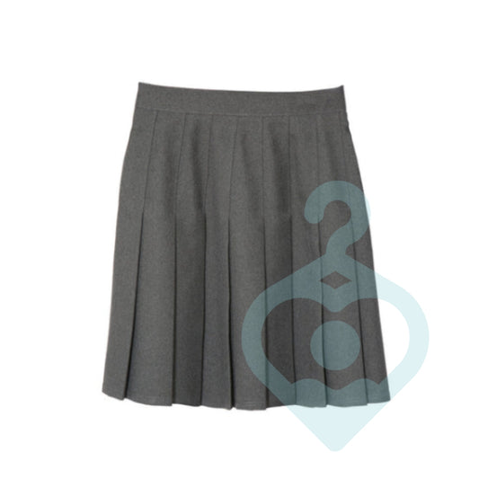 Grey Stitch Down Pleat Skirt