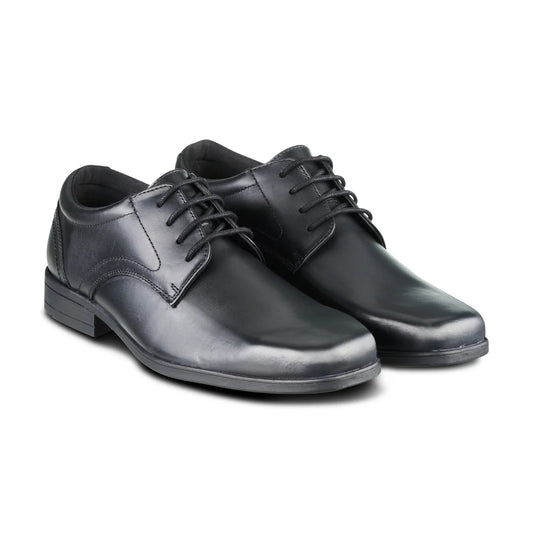 Thomas Black Leather Lace Up School Shoes