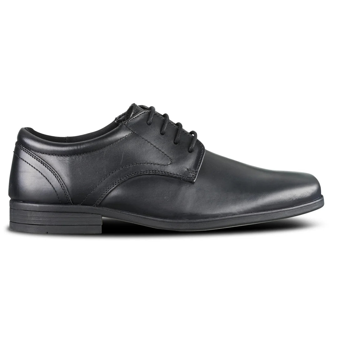 Thomas Black Leather Lace Up School Shoes