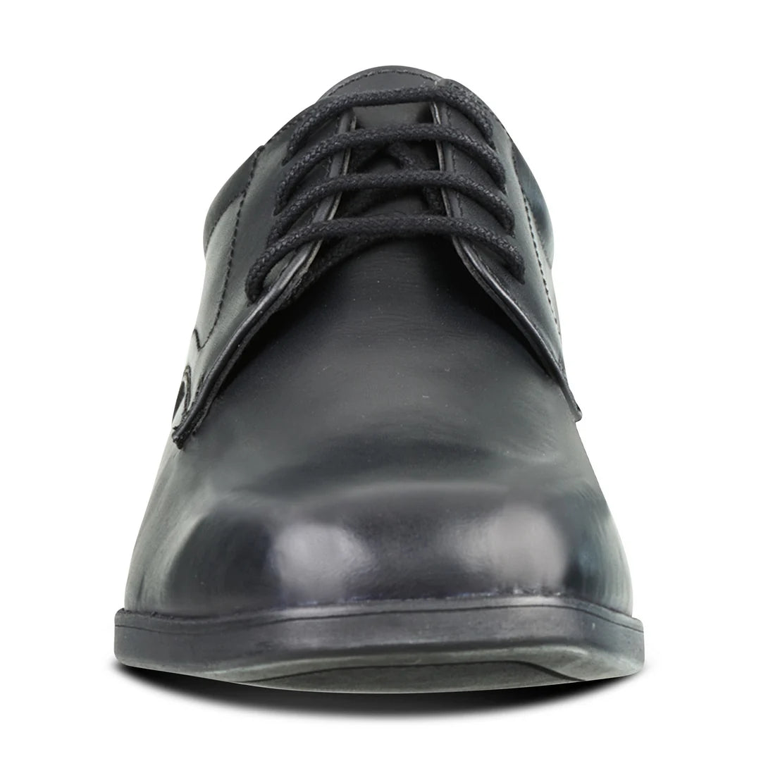 Thomas Black Leather Lace Up School Shoes