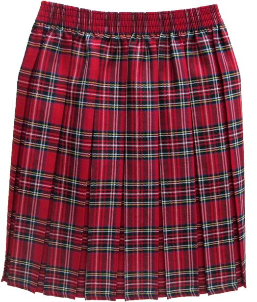Primary Red Tartan Skirt
