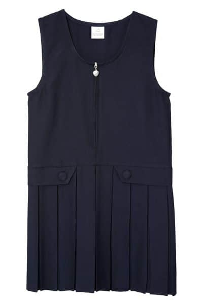 Navy Drop Waist Pinafore