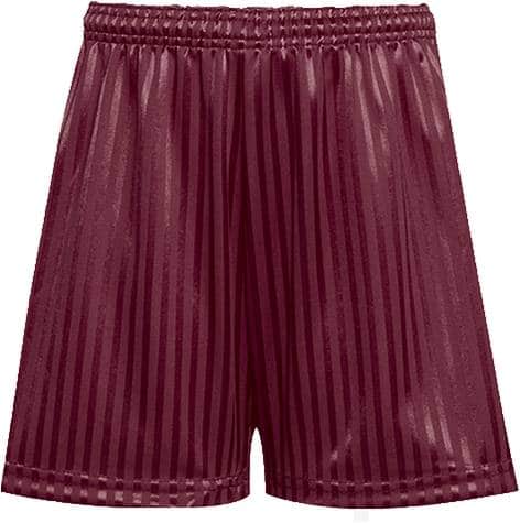 Maroon Shadow Stripe Primary PE Shorts