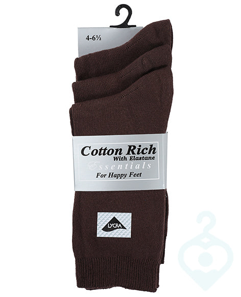 3PCK Brown Ankle Socks