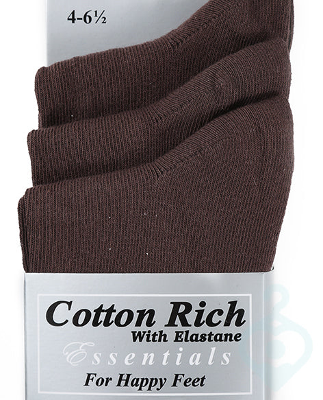3PCK Brown Ankle Socks