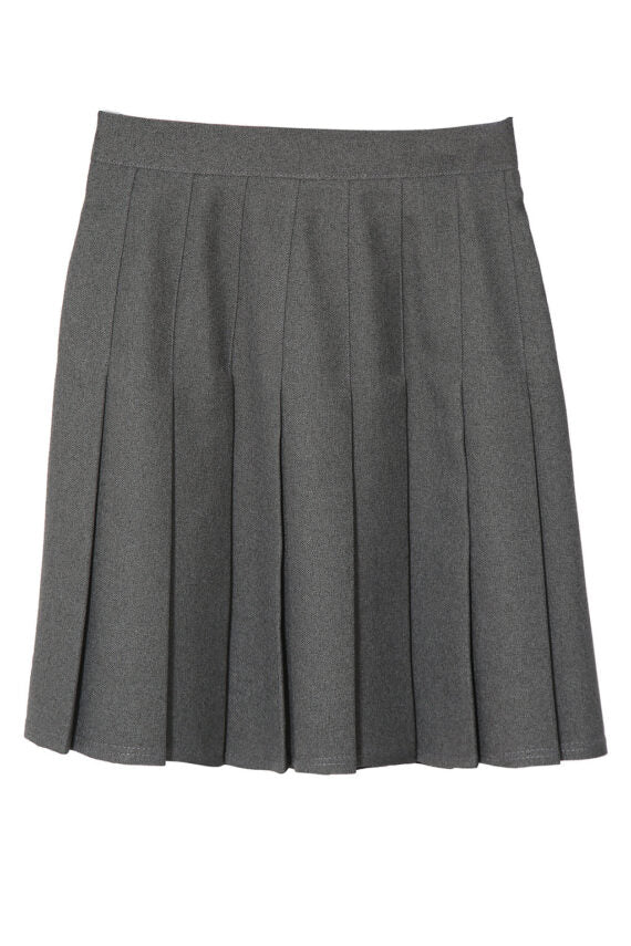 Grey Stitch Down Pleat Skirt