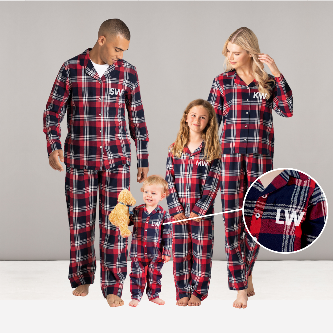 Christmas pajamas plaid sale