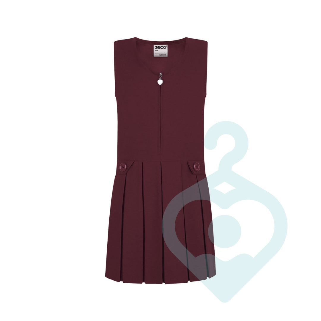 Maroon Drop Waist Pinafore