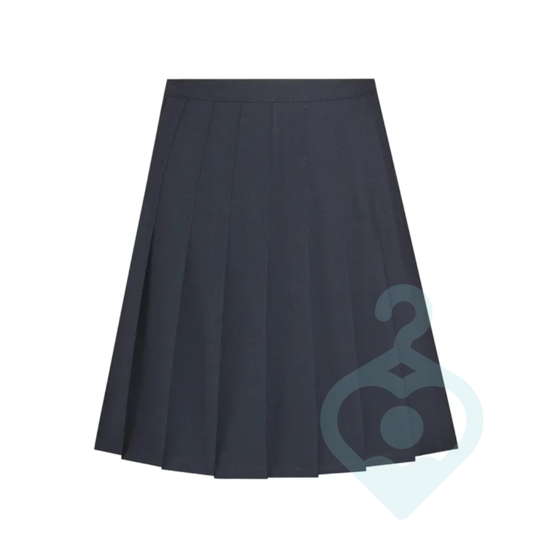 Navy Knife Pleat Skirt- David Luke