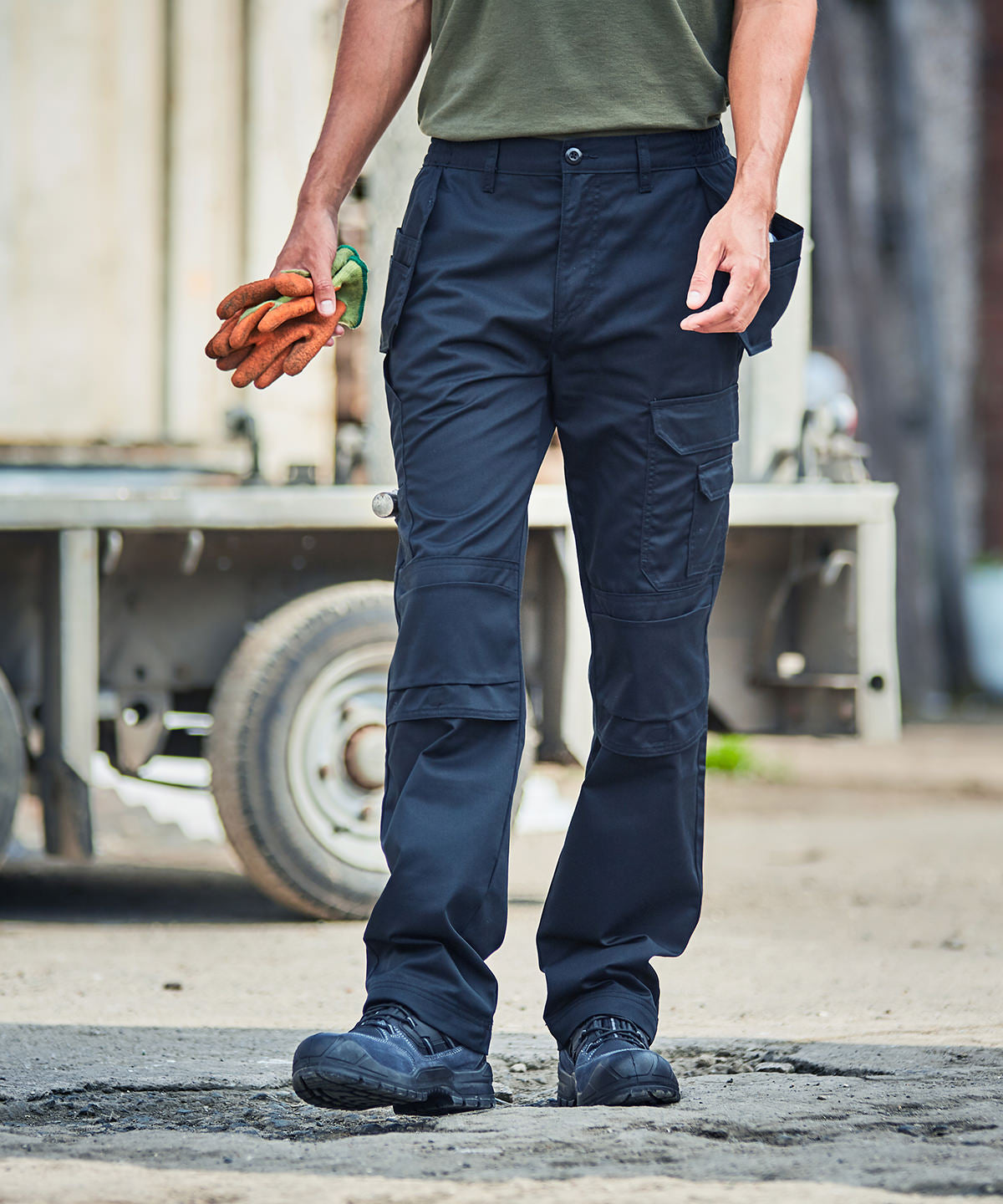 Pro RTX Black Cargo Work Trousers