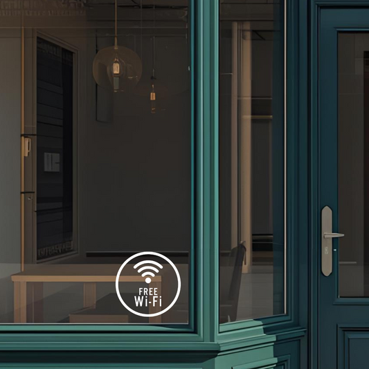 Free Wi-Fi Circle Window Vinyl