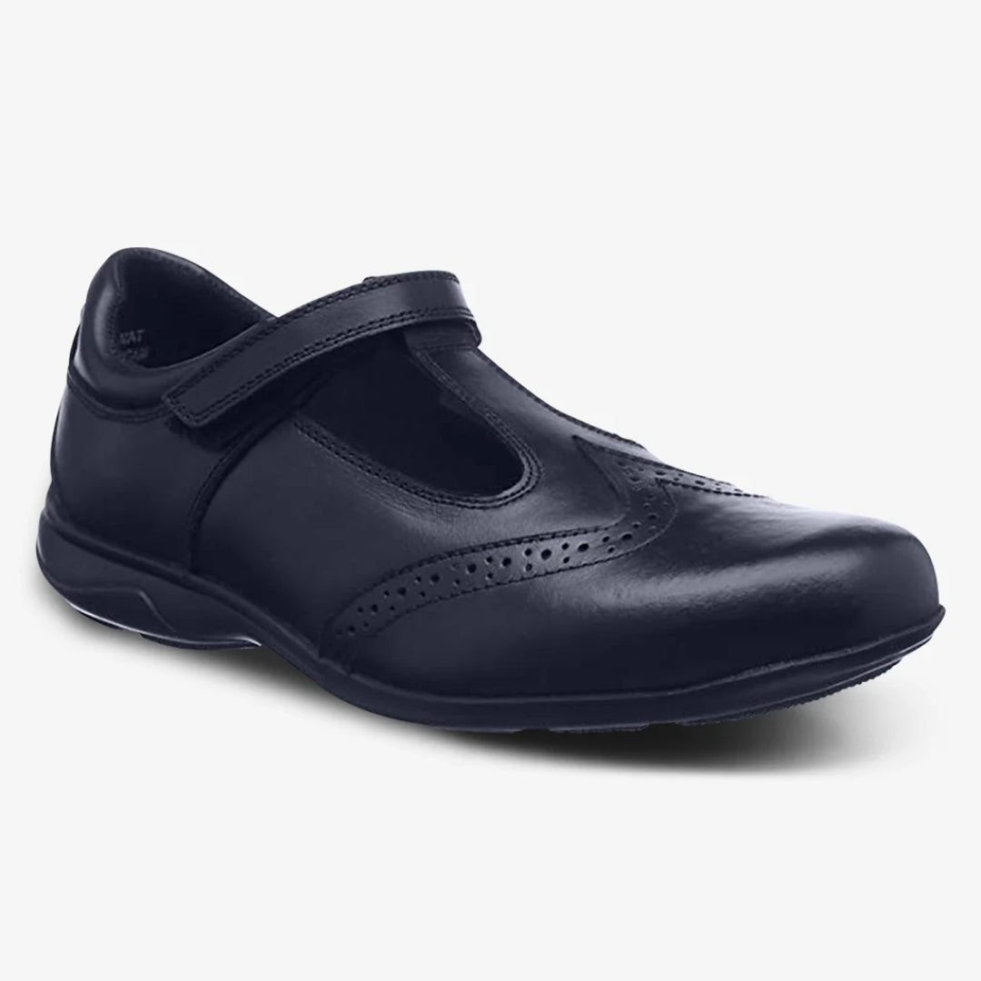 Janine Black Touch Tape T Bar Brogue