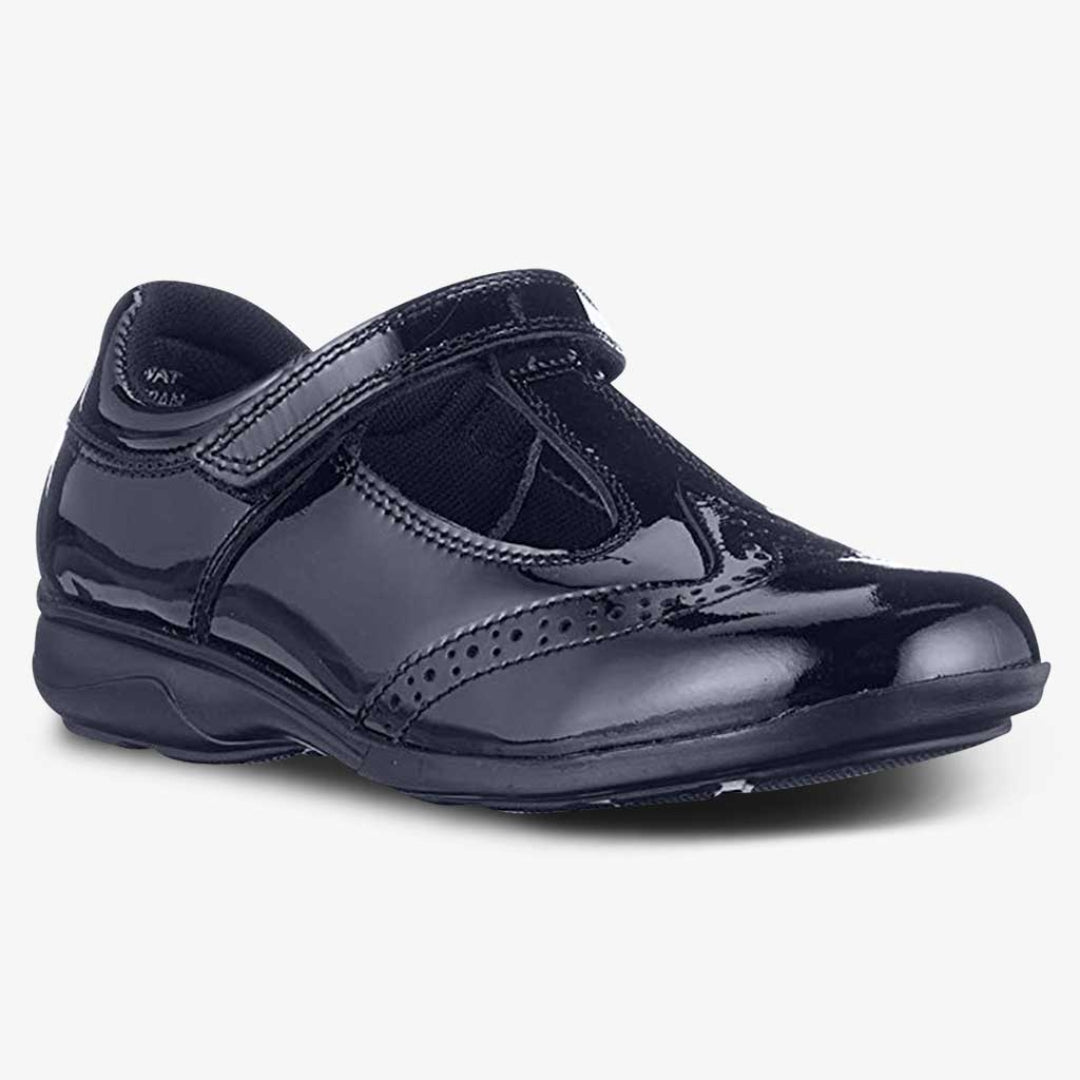 Janine Black Touch Tape T Bar Brogue