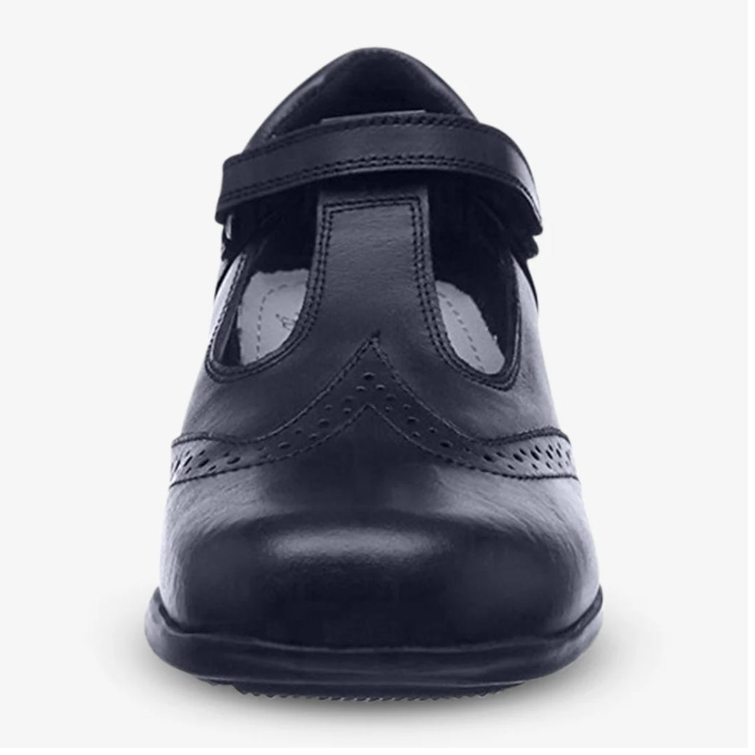 Janine Black Touch Tape T Bar Brogue