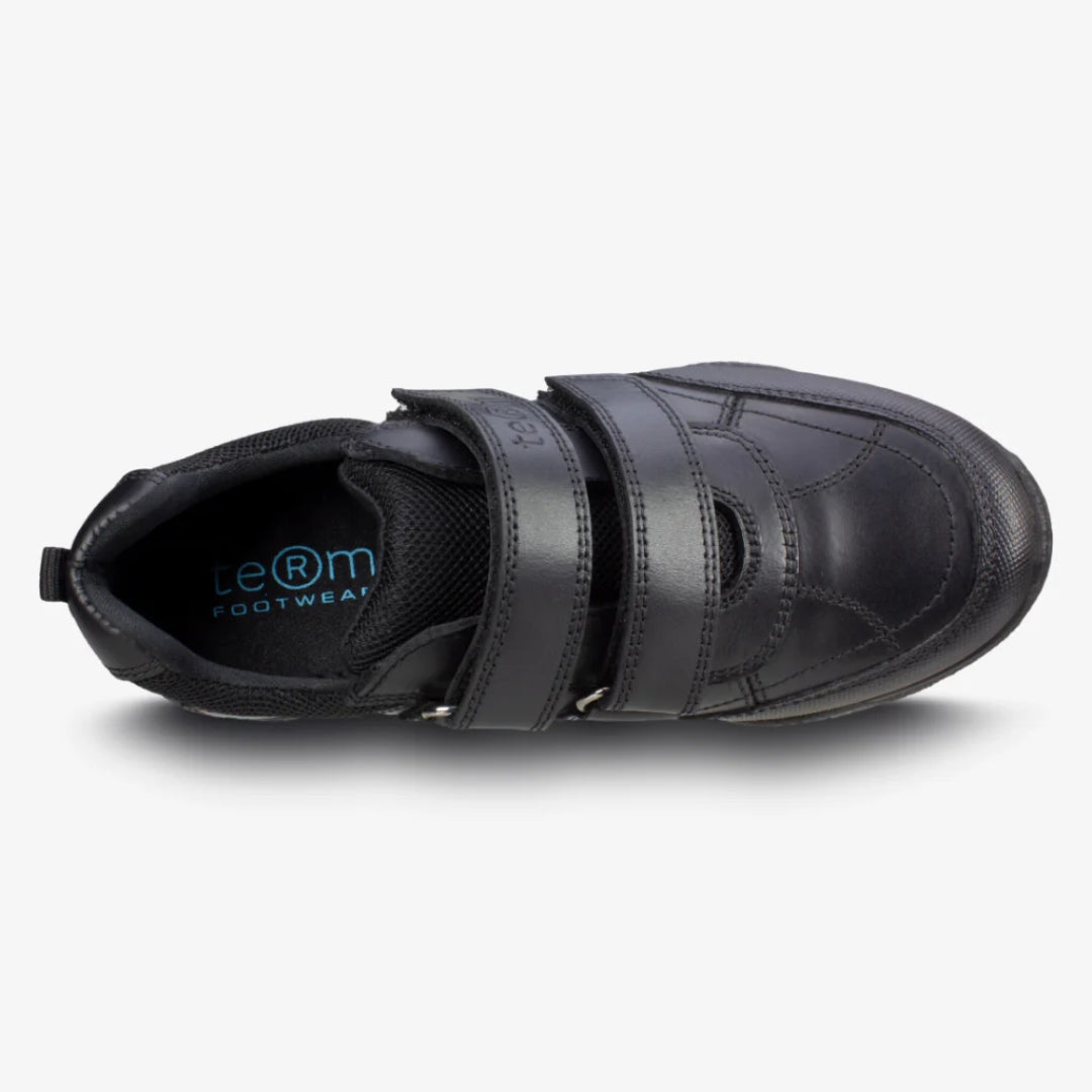 Chivers Black Leather School Shoes