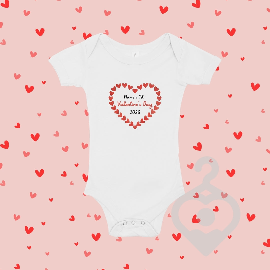 Personalised Valentines Day Babygrow