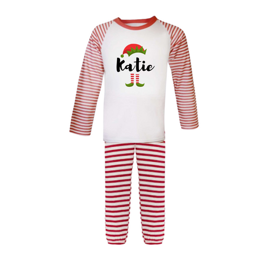 Personalised Christmas Stripey Pyjamas