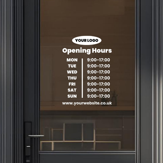 Simple Business Opening Hours Vinyl