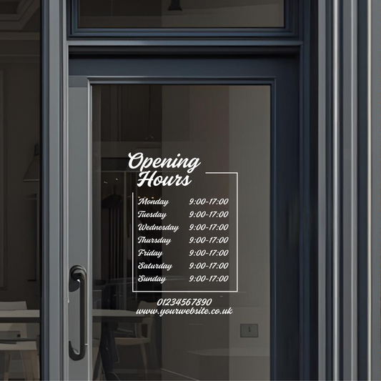 Box Design Business Opening Hours Vinyl