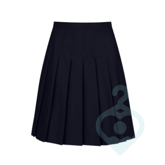 Navy Knife Pleat Skirt - WB