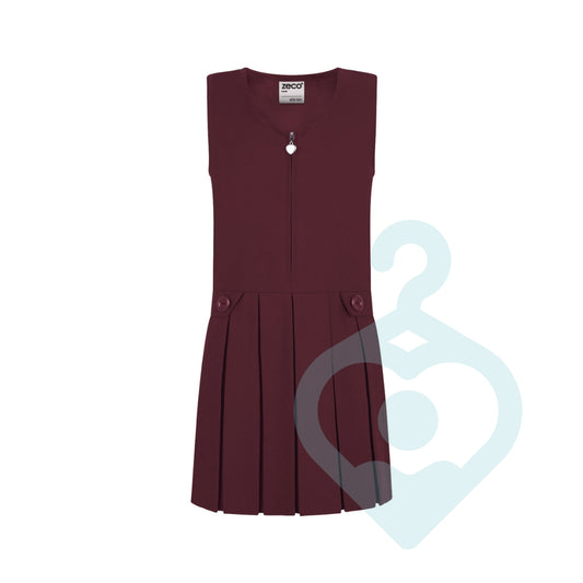 Maroon Drop Waist Pinafore