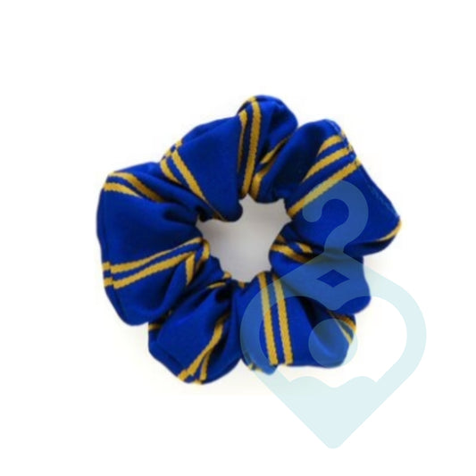Royal & Yellow (double stripe) Hair Scrunchie