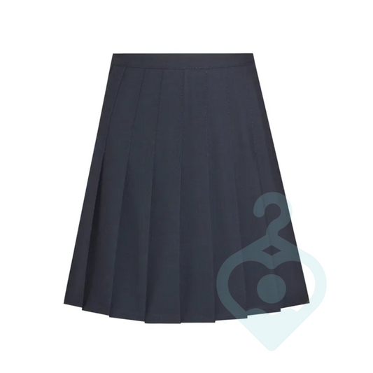 Navy David Luke Knife Pleat Skirt